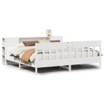 vidaXL Pat cu bibliotecă fără saltea, 180x200 cm, lemn masiv de pin
