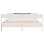 vidaXL Pat cu bibliotecă fără saltea, 180x200 cm, lemn masiv de pin