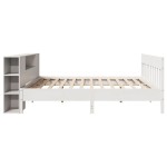 vidaXL Pat cu bibliotecă fără saltea, 180x200 cm, lemn masiv de pin