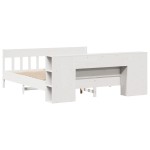 vidaXL Pat cu bibliotecă fără saltea, 180x200 cm, lemn masiv de pin