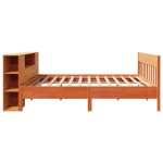 vidaXL Pat cu bibliotecă fără saltea maro 180x200 cm lemn masiv de pin