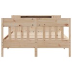 vidaXL Pat cu bibliotecă fără saltea, 120x190 cm, lemn masiv de pin vidaXL Pat cu bibliotecă fără saltea, 120x190 cm, lemn masiv de pin