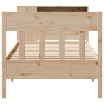vidaXL Pat cu bibliotecă fără saltea, 90x190 cm, lemn masiv de pin vidaXL Pat cu bibliotecă fără saltea, 90x190 cm, lemn masiv de pin