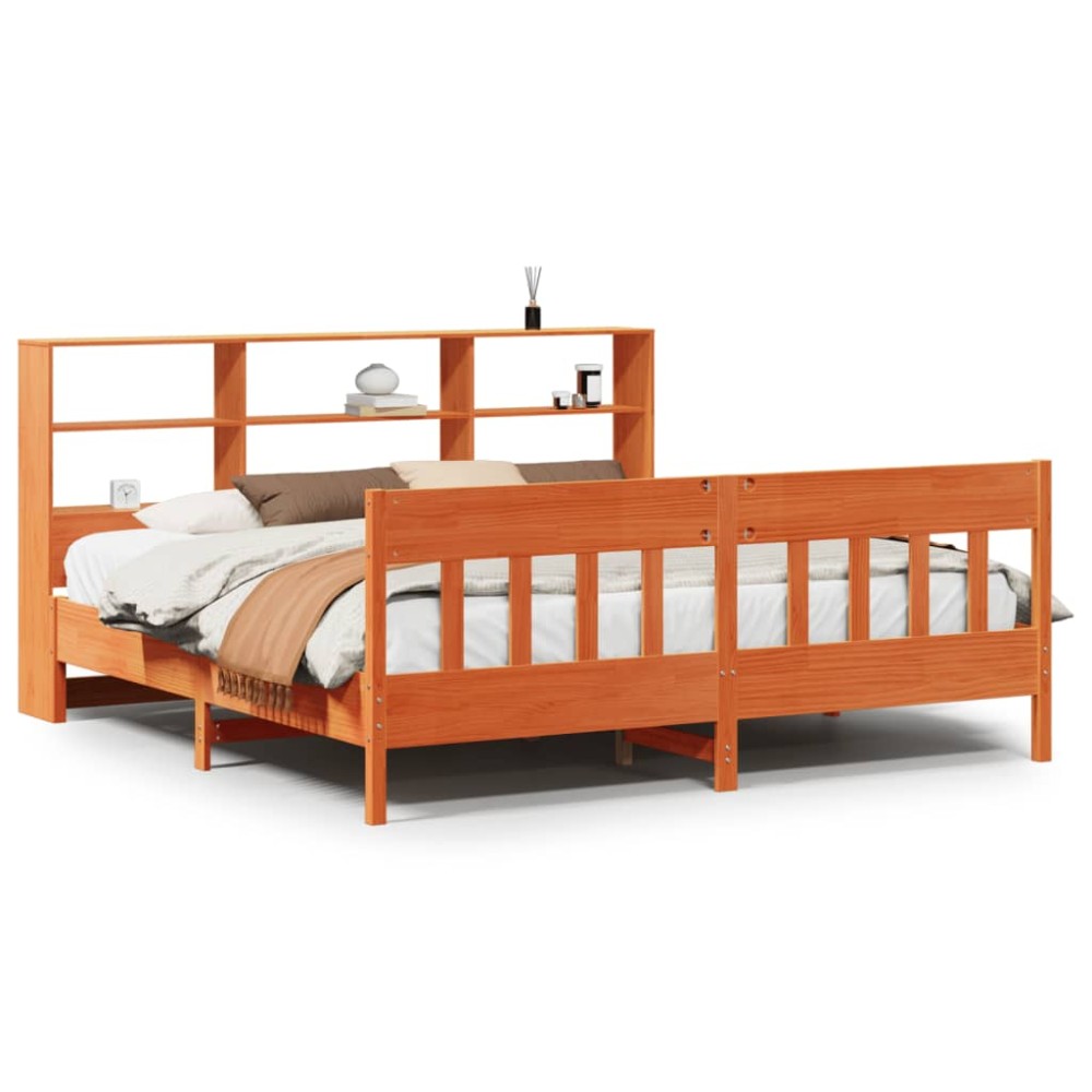 vidaXL Cadru de pat fără saltea, maro ceruit 200x200 cm lemn masiv pin