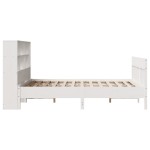 vidaXL Cadru de pat fără saltea, alb, 140x190 cm, lemn masiv de pin