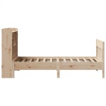 vidaXL Cadru de pat fără saltea, 75x190 cm, lemn masiv de pin