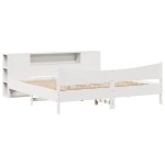 vidaXL Cadru de pat fără saltea, alb, 180x200 cm, lemn masiv pin