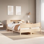 vidaXL Cadru de pat fără saltea, 150x200 cm, lemn masiv pin vidaXL Cadru de pat fără saltea, 150x200 cm, lemn masiv pin