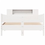vidaXL Cadru de pat fără saltea, alb, 140x190 cm, lemn masiv de pin vidaXL Cadru de pat fără saltea, alb, 140x190 cm, lemn masiv de pin