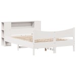 vidaXL Cadru de pat fără saltea, alb, 120x190 cm, lemn masiv pin