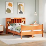 vidaXL Cadru de pat fără saltea, maro ceruit 140x200 cm lemn masiv pin vidaXL Cadru de pat fără saltea, maro ceruit 140x200 cm lemn masiv pin