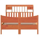 vidaXL Cadru de pat fără saltea, maro ceruit 140x200 cm lemn masiv pin vidaXL Cadru de pat fără saltea, maro ceruit 140x200 cm lemn masiv pin