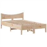 vidaXL Cadru de pat fără saltea, 135x190 cm, lemn masiv de pin
