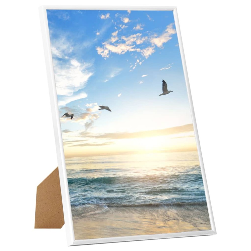 vidaXL Rame foto colaj pentru masă, 5 buc., alb, 21x29,7 cm, MDF