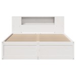 vidaXL Cadru de pat fără saltea, alb, 150x200 cm, lemn masiv pin vidaXL Cadru de pat fără saltea, alb, 150x200 cm, lemn masiv pin