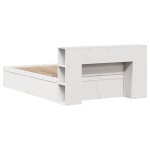 vidaXL Cadru de pat fără saltea, alb, 150x200 cm, lemn masiv pin vidaXL Cadru de pat fără saltea, alb, 150x200 cm, lemn masiv pin