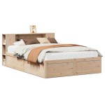 vidaXL Cadru de pat fără saltea, 135x190 cm, lemn masiv de pin vidaXL Cadru de pat fără saltea, 135x190 cm, lemn masiv de pin