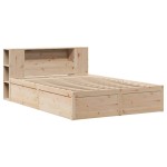 vidaXL Cadru de pat fără saltea, 135x190 cm, lemn masiv de pin vidaXL Cadru de pat fără saltea, 135x190 cm, lemn masiv de pin