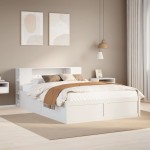 vidaXL Cadru de pat fără saltea, alb, 135x190 cm, lemn masiv de pin vidaXL Cadru de pat fără saltea, alb, 135x190 cm, lemn masiv de pin