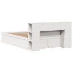vidaXL Cadru de pat fără saltea, alb, 135x190 cm, lemn masiv de pin vidaXL Cadru de pat fără saltea, alb, 135x190 cm, lemn masiv de pin