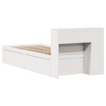 vidaXL Cadru de pat fără saltea, alb, 75x190 cm, lemn masiv de pin