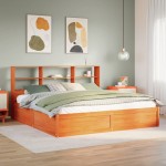 vidaXL Cadru de pat fără saltea, maro ceruit 180x200 cm lemn masiv pin vidaXL Cadru de pat fără saltea, maro ceruit 180x200 cm lemn masiv pin