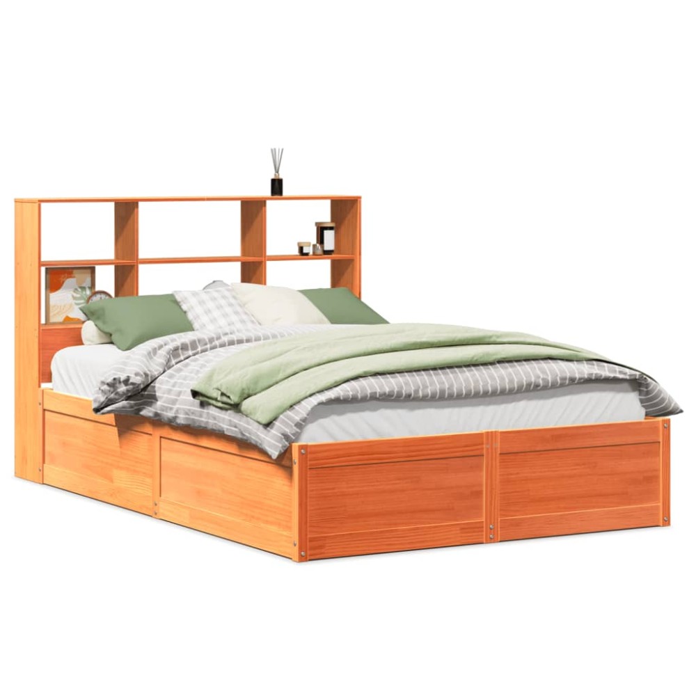 vidaXL Cadru de pat fără saltea, maro ceruit 150x200 cm lemn masiv pin