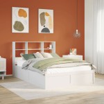 vidaXL Cadru de pat fără saltea, alb, 120x200 cm, lemn masiv pin vidaXL Cadru de pat fără saltea, alb, 120x200 cm, lemn masiv pin