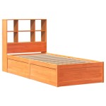 vidaXL Pat de zi fără saltea, maro ceruit, 90x200 cm, lemn masiv pin