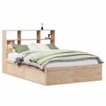 vidaXL Cadru de pat fără saltea, 140x190 cm, lemn masiv de pin
