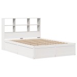 vidaXL Cadru de pat fără saltea, alb, 140x190 cm, lemn masiv de pin vidaXL Cadru de pat fără saltea, alb, 140x190 cm, lemn masiv de pin