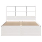 vidaXL Cadru de pat fără saltea, alb, 140x190 cm, lemn masiv de pin vidaXL Cadru de pat fără saltea, alb, 140x190 cm, lemn masiv de pin