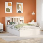 vidaXL Cadru de pat fără saltea, alb, 150x200 cm, lemn masiv pin vidaXL Cadru de pat fără saltea, alb, 150x200 cm, lemn masiv pin