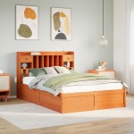 vidaXL Cadru de pat fără saltea, maro ceruit 150x200 cm lemn masiv pin vidaXL Cadru de pat fără saltea, maro ceruit 150x200 cm lemn masiv pin