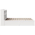 vidaXL Cadru de pat fără saltea, alb, 140x190 cm, lemn masiv de pin