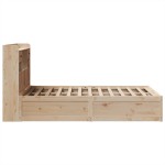 vidaXL Cadru de pat fără saltea, 135x190 cm, lemn masiv de pin