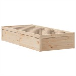 vidaXL Cadru de pat fără saltea, 75x190 cm, lemn masiv de pin
