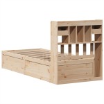 vidaXL Cadru de pat fără saltea, 75x190 cm, lemn masiv de pin