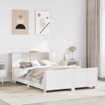 vidaXL Cadru de pat fără saltea, alb, 150x200 cm, lemn masiv pin vidaXL Cadru de pat fără saltea, alb, 150x200 cm, lemn masiv pin