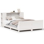 vidaXL Cadru de pat fără saltea, alb, 120x200 cm, lemn masiv pin vidaXL Cadru de pat fără saltea, alb, 120x200 cm, lemn masiv pin