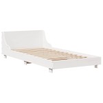 vidaXL Cadru de pat fără saltea, alb, 75x190 cm, lemn masiv de pin