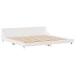 vidaXL Cadru de pat fără saltea, alb, 180x200 cm, lemn masiv pin vidaXL Cadru de pat fără saltea, alb, 180x200 cm, lemn masiv pin