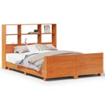 vidaXL Cadru de pat fără saltea, maro ceruit 140x200 cm lemn masiv pin vidaXL Cadru de pat fără saltea, maro ceruit 140x200 cm lemn masiv pin