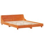 vidaXL Cadru de pat fără saltea, maro ceruit 140x200 cm lemn masiv pin vidaXL Cadru de pat fără saltea, maro ceruit 140x200 cm lemn masiv pin