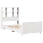 vidaXL Cadru de pat fără saltea, alb, 90x200 cm, lemn masiv pin