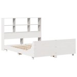 vidaXL Cadru de pat fără saltea, alb, 140x190 cm, lemn masiv de pin vidaXL Cadru de pat fără saltea, alb, 140x190 cm, lemn masiv de pin