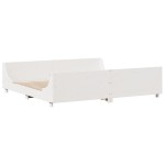vidaXL Cadru de pat fără saltea, alb, 200x200 cm, lemn masiv pin