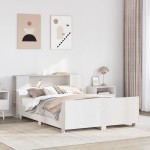 vidaXL Cadru de pat fără saltea, alb, 150x200 cm, lemn masiv pin vidaXL Cadru de pat fără saltea, alb, 150x200 cm, lemn masiv pin