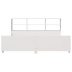 vidaXL Pat cu bibliotecă fără saltea, alb, 200x200 cm, lemn masiv vidaXL Pat cu bibliotecă fără saltea, alb, 200x200 cm, lemn masiv