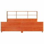 vidaXL Pat cu bibliotecă fără saltea maro ceruit 200x200 cm lemn masiv